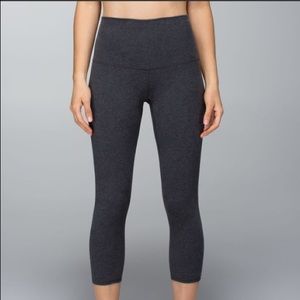 Lululemon Wunder Under Crop Cotton Heathered Black